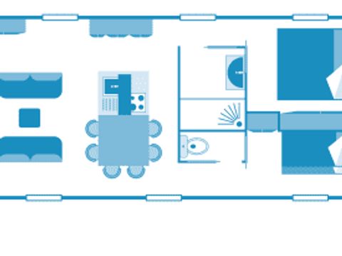MOBILHOME 4 personnes - Cottage Taos 4p 2ch Premium