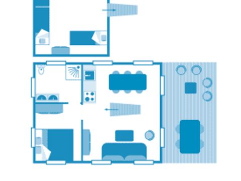 TENTE TOILE ET BOIS 6 personnes - Lodge 6p 2ch ****