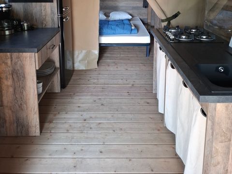 TENTE TOILE ET BOIS 5 personnes - LODGE LE CAREX Parcelle 16- 2 chambres 5 couchages