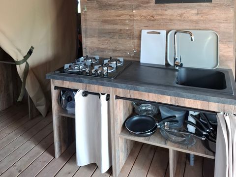 TENTE TOILE ET BOIS 5 personnes - LODGE LE CAREX Parcelle 16- 2 chambres 5 couchages