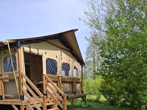 TENTE TOILE ET BOIS 5 personnes - LODGE LE CAREX Parcelle 16- 2 chambres 5 couchages