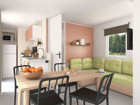Mobilhome 6 personnes - CONFORT - SAM - 3 chambres - Seche cheveux plaque induction lave-vaisselle télévision vaisselle