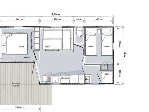 MOBILHOME 6 personnes - Confort (3 chambres) - Terrasse