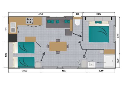 MOBILHOME 4 personnes - Confort (2 chambres)