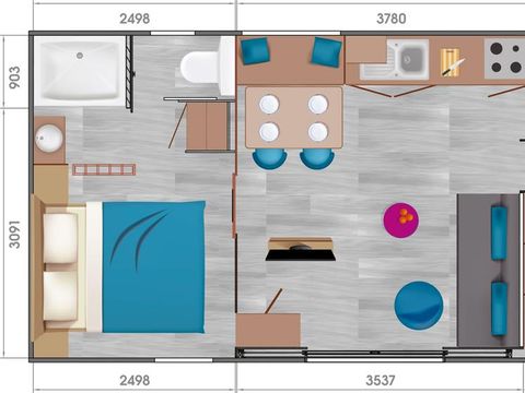 MOBILHOME 4 personnes - Lodge "Les Voiles" Premium - 2 chambres