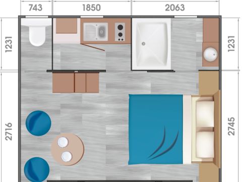 LODGE 2 personnes - Lodge Les Voiles 26m² Premium  (1 chambre)