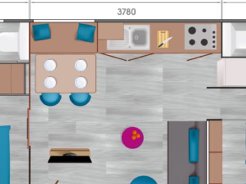 MOBILHOME 5 personnes - Lodge Les Voiles 40m² Premium (2 chambres)