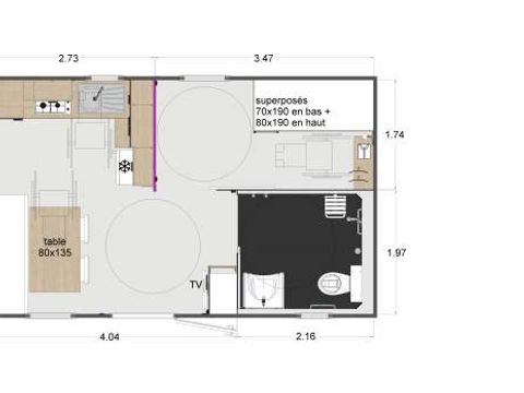 Mobilhome 4 personnes - PMR - 2 chambres