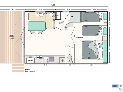 MOBILHOME 4 personnes - New LOGGIA BAY 4pers