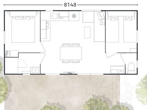MOBILHOME 6 personnes - TOSCANE 2 CHAMBRES 4-6PLACES