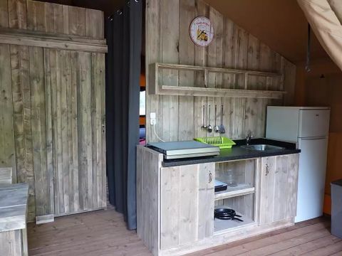 TENTE TOILE ET BOIS 4 personnes - Safari Confort 27m² - 2 chambres + terrasse couverte