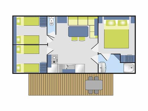 MOBILHOME 7 personnes - COTTAGE 6/7p 3ch **