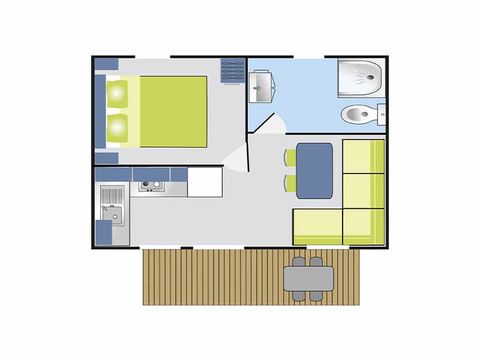 MOBILHOME 2 personnes - COTTAGE 2p 1ch ****