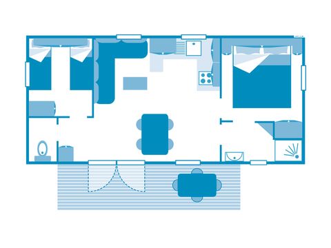 MOBILHOME 4 personnes - COTTAGE 4p 2ch ***