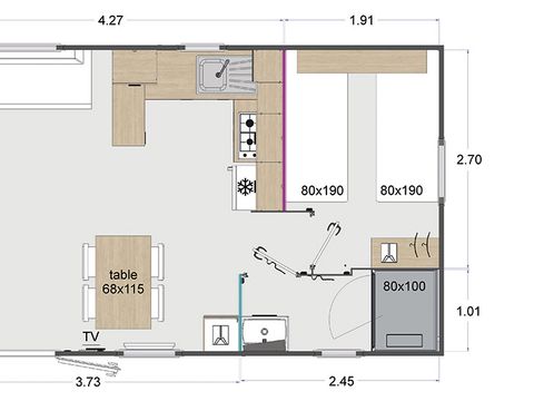 Mobilhome 2 personnes - FLORES MH2 32 m² Prix
