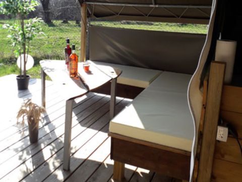 LODGE 5 personnes - Tente écolodge Toile de Savel 2 chambres