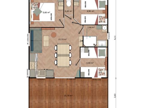 CHALET 6 personnes - Chalet sésame - 35 m2 - 3 chambres