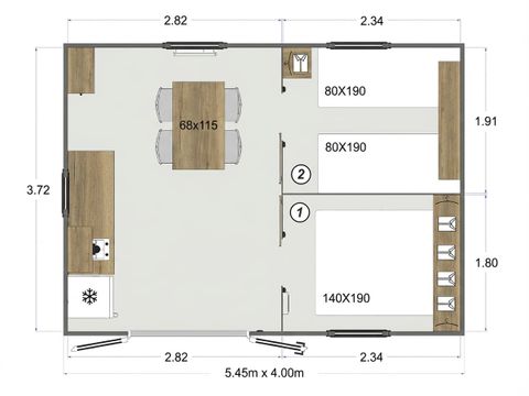 MOBILHOME 4 personnes - Cabane (sans sanitaires) TITHOME