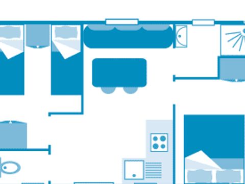 MOBILHOME 4 personnes - Cottage 4p 2ch clim **