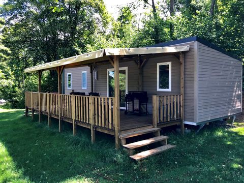 MOBILHOME 6 personnes - Mobile Home Premium 38.60m² -3 chambres - 2 SDB + 2WC + terrasse semi-couverte + Clim +LV 1/6 pers