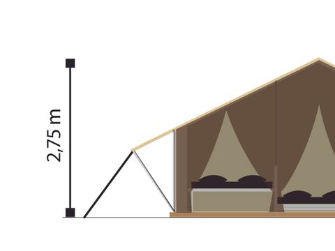 Tente en toile et en bois 6 personnes - Tente Safari dimanche (sans sanitaires)