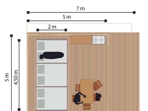 Tente en toile et en bois 6 personnes - Tente Safari dimanche (sans sanitaires)