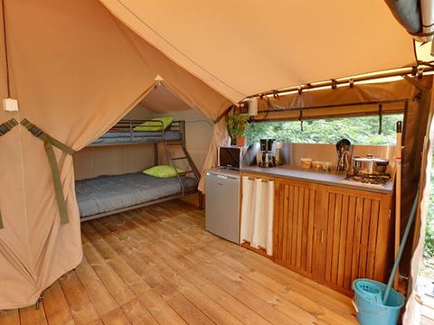 Tente en toile et en bois 5 personnes - Tente Safari Family eco 5 pers