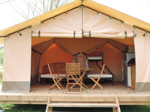 Tente en toile et en bois 5 personnes - Tente Safari Family eco 5 pers