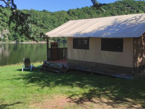 Tente en toile et en bois 5 personnes - Tente Safari Lodge vue lac 5 pers