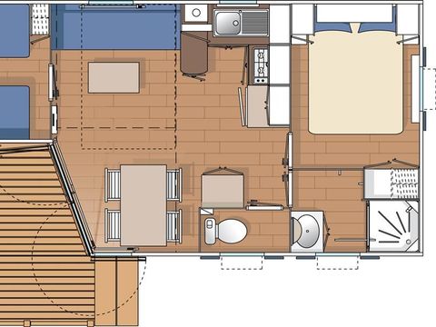 MOBILHOME 4 personnes - Mobil-home Azur 24 m² - 3 pièces - 2 chambres