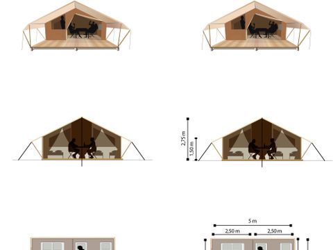 TENTE TOILE ET BOIS 4 personnes - Tente Lodge - sans sanitaires