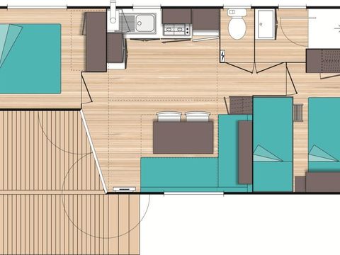 MOBILHOME 5 personnes - Azur Sérénité vue mer 25m²