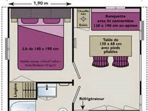 MOBILHOME 2 personnes - Type 1 - SUPER ASTRIA CONFORT