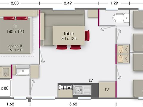 MOBILHOME 6 personnes - Type 4 - LODGE 8073 Grand Confort