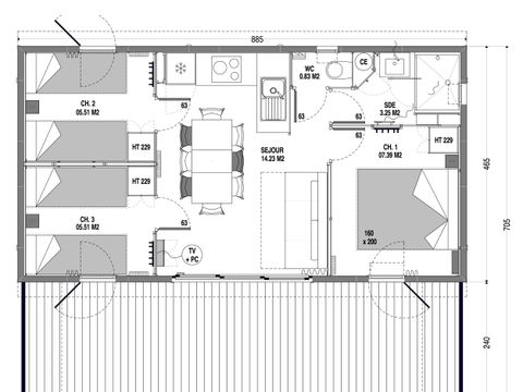 CHALET 8 personnes - Chalet Confort 3 chambres