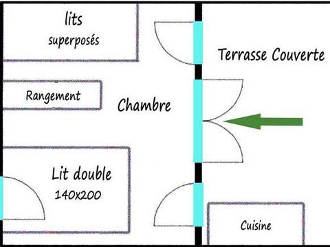 MOBILHOME 4 personnes -  Chalet Provence sans sanitaires