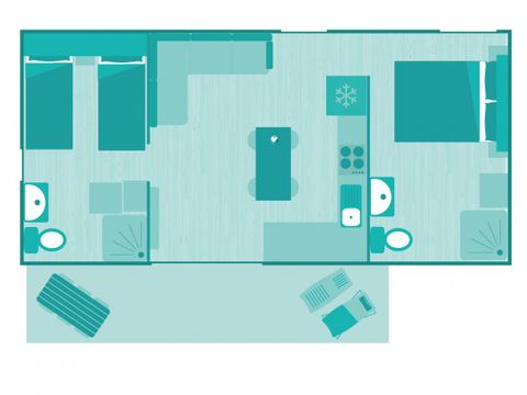 Mobilhome 4 personnes - Mobil home NEW VALLEY