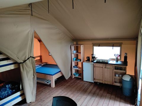 Tente en toile et en bois 6 personnes - Tente safari de luxe