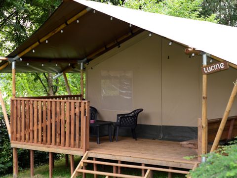 Tente en toile et en bois 6 personnes - Tente safari de luxe