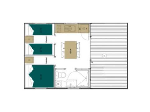 TENTE 4 personnes - Lodge 2 ch. 4 pers