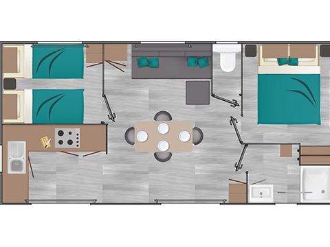 MOBILHOME 6 personnes - Mobil-home 3/6 pers clim