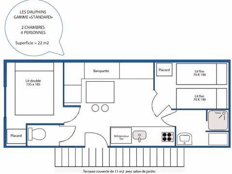MOBILHOME 4 personnes - STANDARD - 2 chambres