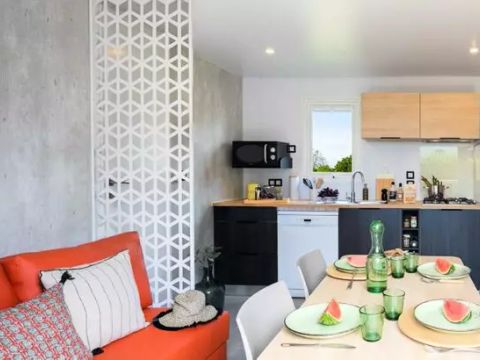 Mobilhome 4 personnes - Cottage Pyla PMR 3 Pièces 4 Personnes Climatisé + TV