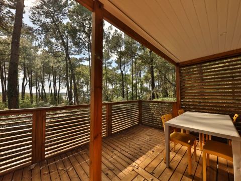 Mobilhome 4 personnes - Cottage Pagode Premium 3 Pièces 4 Personnes Jacuzzi + Climatisé + TV