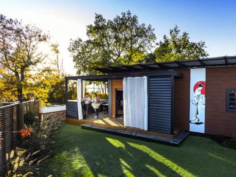 Mobilhome 4 personnes - Cottage Pagode Premium 3 Pièces 4 Personnes vue lac Climatisé + TV