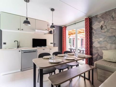 MOBILHOME 12 personnes - Cottage Privilège 6 Pièces 10/12 Personnes Climatisé + TV