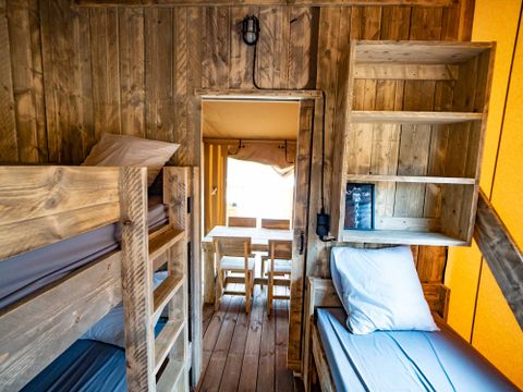 Tente en toile et en bois 5 personnes - SAFARI LODGE - 40m²- 2 chambres