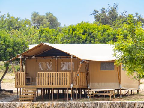Tente en toile et en bois 5 personnes - SAFARI LODGE - 40m²- 2 chambres