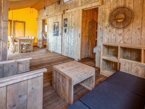 Tente en toile et en bois 5 personnes - SAFARI LODGE - 40m²- 2 chambres