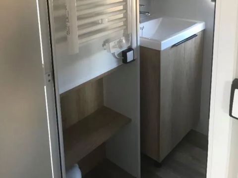 MOBILHOME 6 personnes - Mobil-home Premium 32 m² 3 chambres + terrasse 21m² + TV + LV + clim + plancha 6 pers